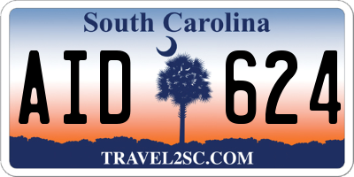 SC license plate AID624