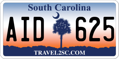 SC license plate AID625