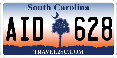 SC license plate AID628