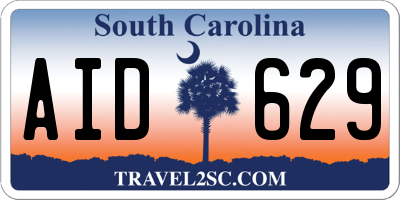 SC license plate AID629