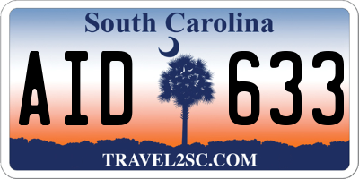 SC license plate AID633