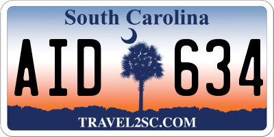 SC license plate AID634