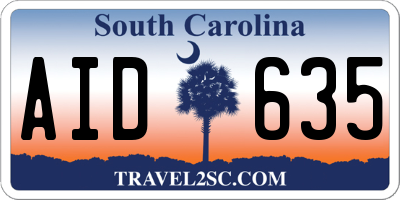 SC license plate AID635