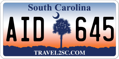 SC license plate AID645