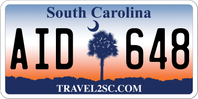 SC license plate AID648