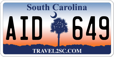 SC license plate AID649