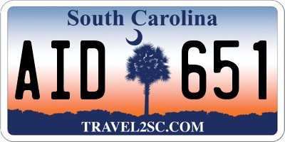 SC license plate AID651