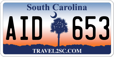 SC license plate AID653