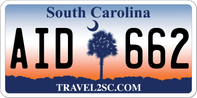 SC license plate AID662