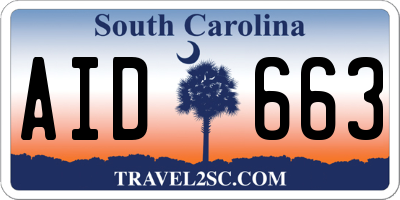 SC license plate AID663