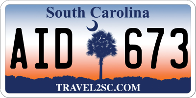SC license plate AID673