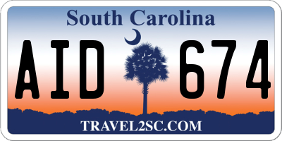 SC license plate AID674