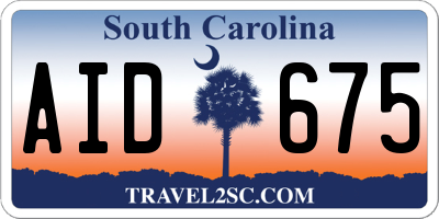 SC license plate AID675