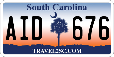 SC license plate AID676