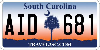 SC license plate AID681