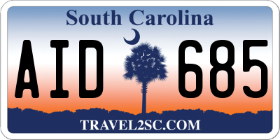 SC license plate AID685