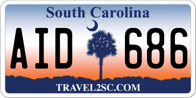 SC license plate AID686