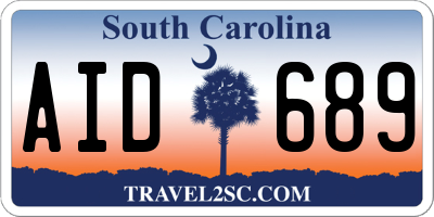 SC license plate AID689