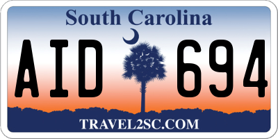 SC license plate AID694