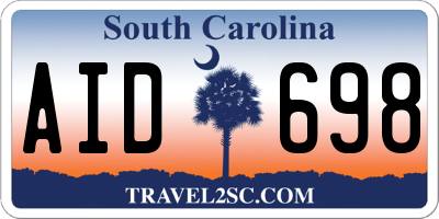 SC license plate AID698