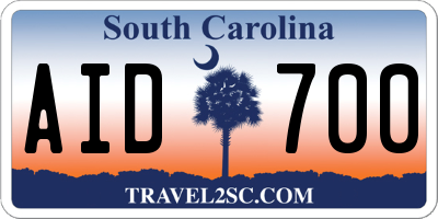 SC license plate AID700