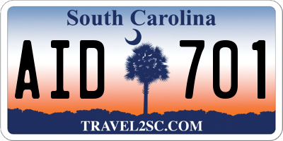 SC license plate AID701