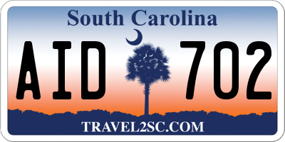 SC license plate AID702