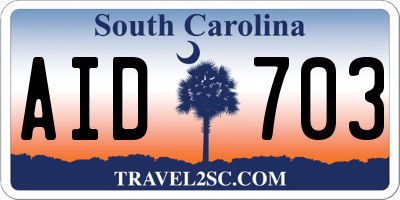 SC license plate AID703