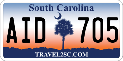 SC license plate AID705