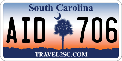 SC license plate AID706