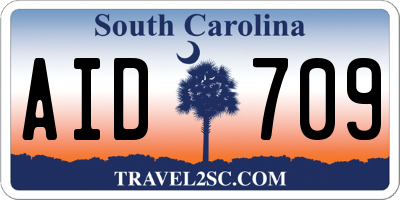 SC license plate AID709