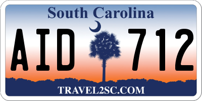 SC license plate AID712