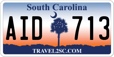 SC license plate AID713