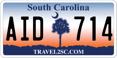 SC license plate AID714
