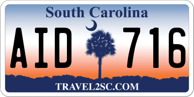 SC license plate AID716