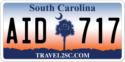 SC license plate AID717