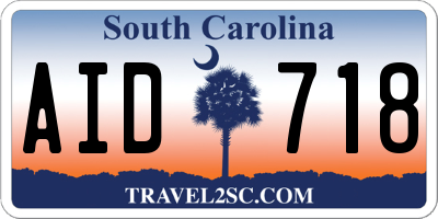 SC license plate AID718