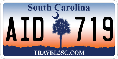 SC license plate AID719