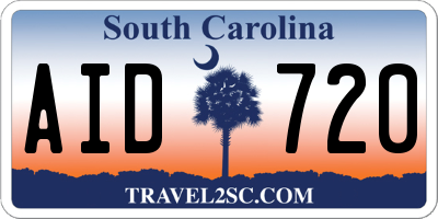 SC license plate AID720