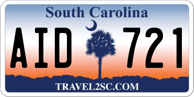 SC license plate AID721