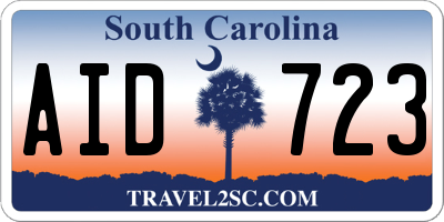 SC license plate AID723