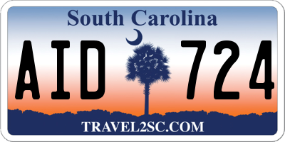 SC license plate AID724