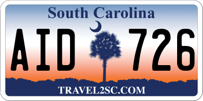 SC license plate AID726
