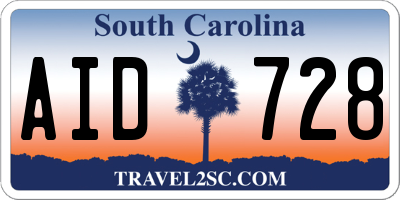 SC license plate AID728