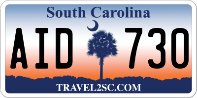SC license plate AID730