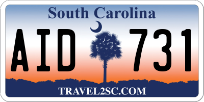 SC license plate AID731
