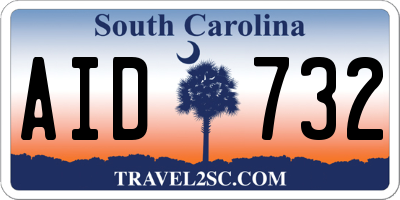 SC license plate AID732