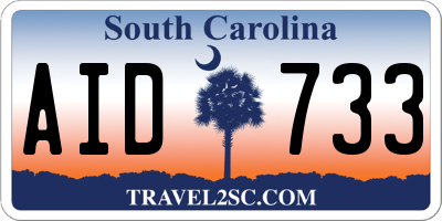 SC license plate AID733