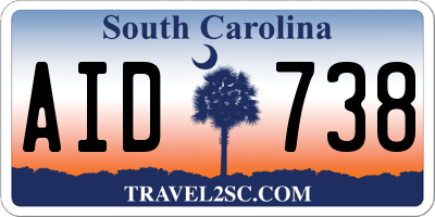 SC license plate AID738
