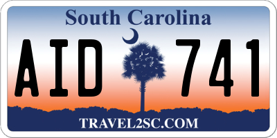 SC license plate AID741